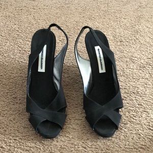 Black, sparkly wedges